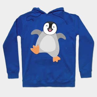 Cute happy emperor penguin chick dancing cartoon Hoodie